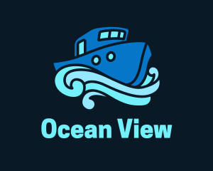 Ocean Ferry Boat  logo design