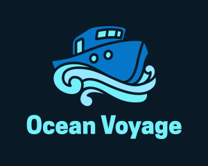 Ocean Ferry Boat  logo design