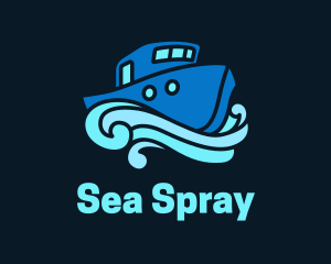 Ocean Ferry Boat  logo design