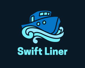 Ocean Ferry Boat  logo design