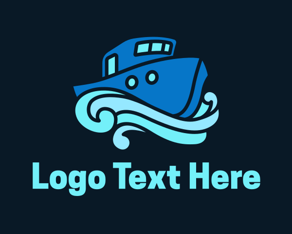 Marine - Ocean Ferry Boat logo design