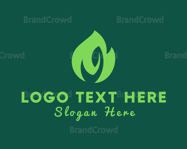 Green Natural Flame Logo