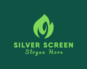 Green Natural Flame  Logo