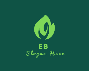 Natural - Green Natural Flame logo design