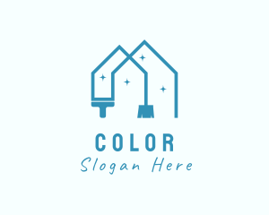 Apartment - Residential House Cleaning logo design