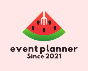 Organic - Watermelon Slice Fork logo design