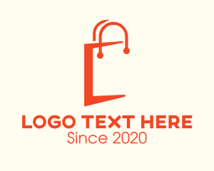 Minimart - Orange Shopping Bag Letter C logo design