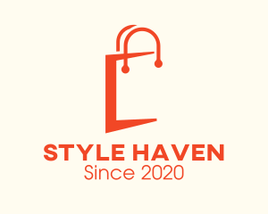 Retailer - Orange Shopping Bag Letter C logo design