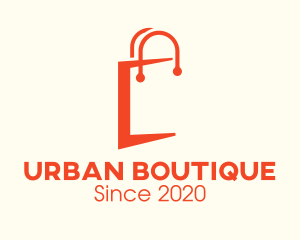 Shop - Orange Shopping Bag Letter C logo design