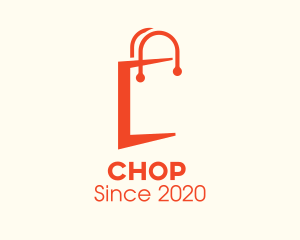Orange Shopping Bag Letter C logo design