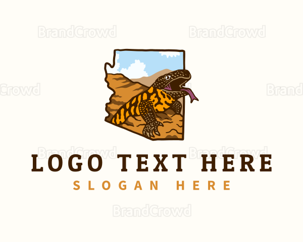 Gila Monster Lizard Arizona Logo