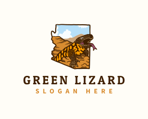 Gila Monster Lizard Arizona logo design