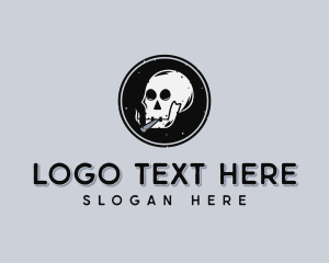 Weed - Smoke Skull Cigarette logo design