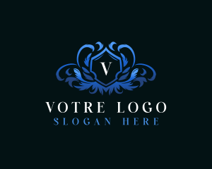 Wealth - Shield Floral Crest logo design