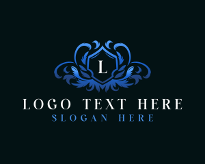 Kingdom - Shield Floral Crest logo design