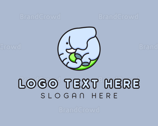 Cute Baby Elephant Logo