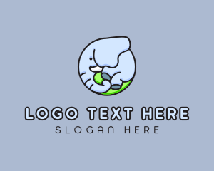 Baby - Cute Baby Elephant logo design