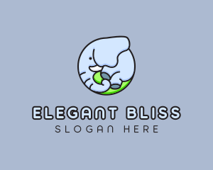 Nursery School - Cute Baby Elephant logo design