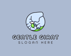 Elephant - Cute Baby Elephant logo design