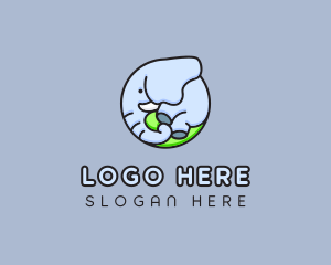 Cute Baby Elephant  logo design