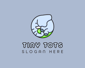 Baby - Cute Baby Elephant logo design