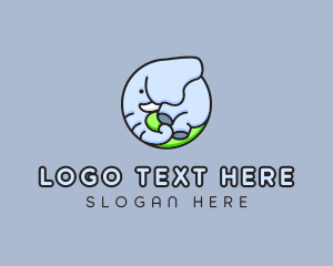 Cute Baby Elephant  Logo