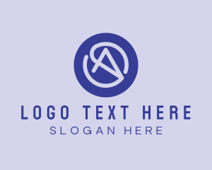 Purple Cursor Letter A logo design