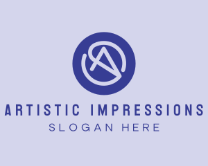 Purple Cursor Letter A logo design