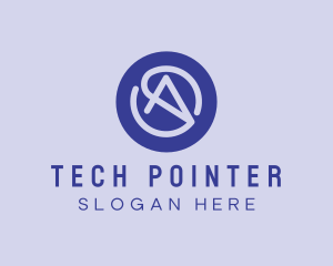 Pointer - Purple Cursor Letter A logo design