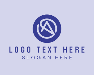 Web Design - Purple Cursor Letter A logo design