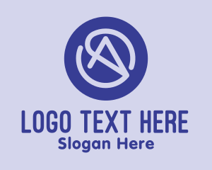 Internet Cafe - Purple Cursor Letter A logo design