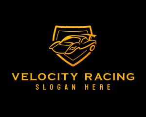 Racing Car Shield logo design