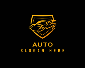 Racing Car Shield logo design