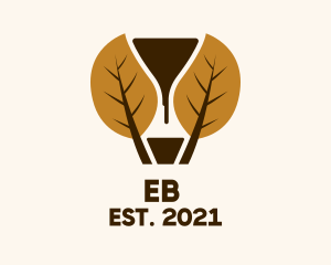Environment - Autumn Leaf Sandglass logo design