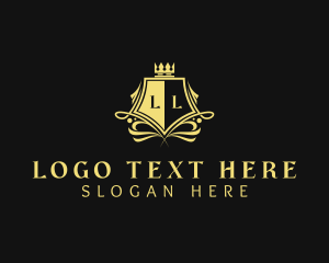 Feminine - Regal Crown Shield logo design