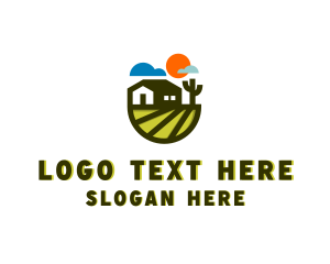 Sun - Farm House Village logo design