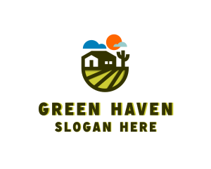 Village - Farm House Village logo design