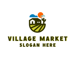 Village - Farm House Village logo design