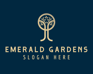 Organic Gold Tree logo design