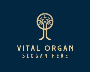 Organic Gold Tree logo design