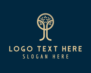 Tree - Organic Gold Tree logo design