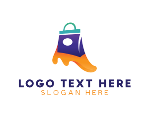 Outlet Store - Shopping Bag Slime logo design