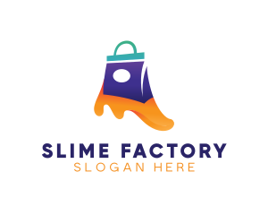 Shopping Bag Slime logo design