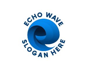 Surfing Wave Letter E logo design