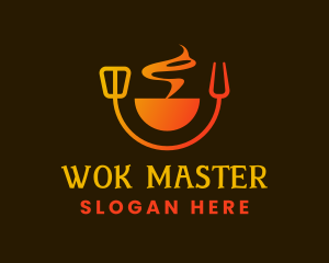 Wok - Hot Smoke Kitchen logo design