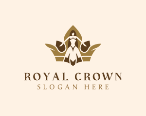 Woman Beauty Crown logo design