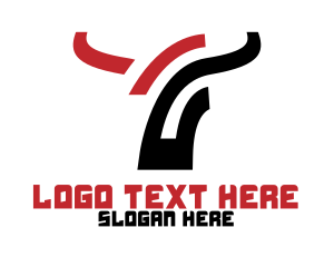 Outline - Futuristic Bull Outline logo design
