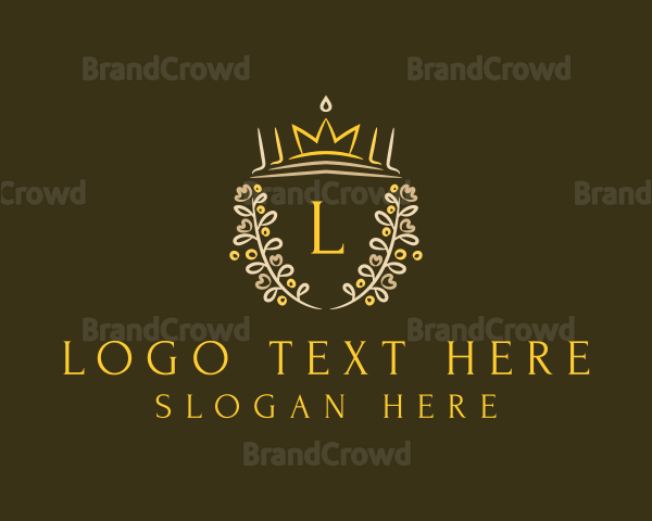 Floral Crown Crest Logo