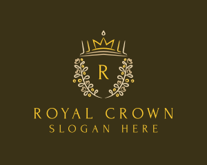 Floral Crown Crest logo design