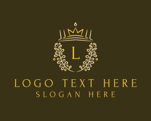 Laurel - Floral Crown Crest logo design